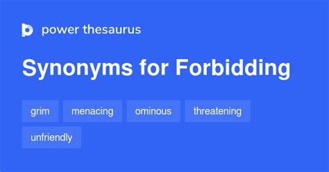 forbidding synonym|Forbidding Synonyms and Antonyms